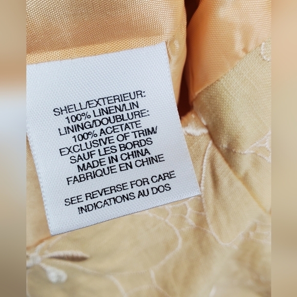 TALBOTS‎ Linen Yellow summer Women's Dress Size 10 - Picture 11 of 14